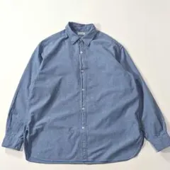 おしゃれ★スティーブンアラン　シャンブレーレギュラーカラーシャツ　青　М