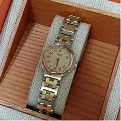 【正規稼働】HERMES クリッパー QZ デイト レディース 腕時計 余コマ HERMES エルメス レディース腕時計 クリッパー QZ デイト SS シルバー