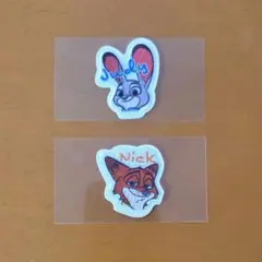 ☆新品・未使用☆ズートピア ニック ジュディ ディズニー ワッペン シール