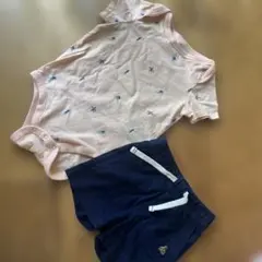 baby GAP オレンジ　ロンパース・ショートパンツセット 6-12ヶ月