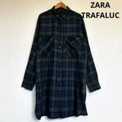 ZARA チュニックシャツ　前あき　羽織　ロールアップ袖　モダール　XL