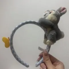 ディズニー とんすけ　カチューシャ　うさぎ　ギンガムチェック　バンビ