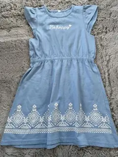 水色 フリル袖 ワンピース 130 単品値下げ不可