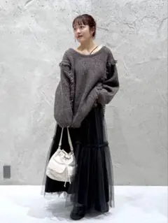 リバーシブルチュールスカート LOWRYSFARM ローリーズファーム