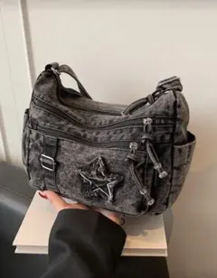 デニム風ショルダーバッグ