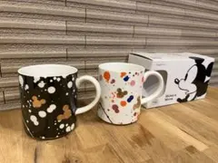 【新品未使用】Francfranc ミッキーミニーペアマグカップ 白＆黒セット