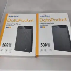 【新品未開封】UnionSine 外付けHDD 500GB 【ブラック】2個