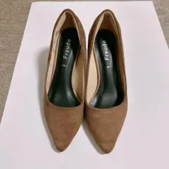 Freude ヒール パンプス ブラウン スエード ポインテッドトゥ M 美品
