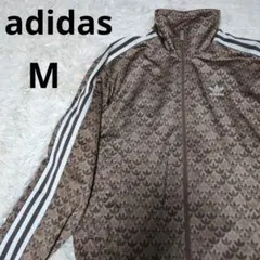 adidas モノグラム トラックジャケット ファイヤーバード ブラウン 刺繍