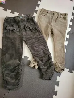 ベビー コーデュロイパンツ クロワッサンべべ 95&ハッシュアッシュ90