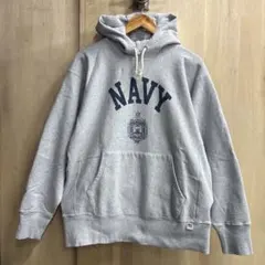 ヒューストン USMMA ミリタリースウェット カレッジプリント L グレー