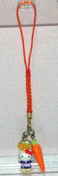 レトロ2004年 ご当地キティ 京都限定 京人参 根付けストラップ 希少