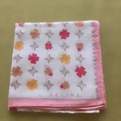 CELINE セリーヌ ハンカチ マカダム クローバー ピンク
