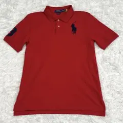 『美品』ラルフローレン 現行QRタグ ポロシャツ ビックポニー レッド Mサイズ