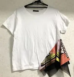 ヤマダヤ　SCOT CLUB スカーフ柄　Tシャツ　カットソー　ホワイト系　馬のサムネイル