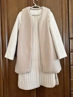 ベスト付ノーカラーコート♡