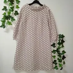 ホコモモラJocomomolaドット柄七分袖Aラインワンピース