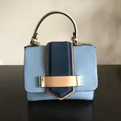 ZARA ザラ 2way ショルダーバッグ ハンドバッグ ミニ ネイビー ブルー