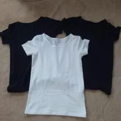 ユニクロ　エアリズムアンダーシャツ 100cm ホワイト ブラック　3枚