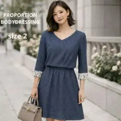 PROPORTION BODY DRESSING ワンピース ブルー レース