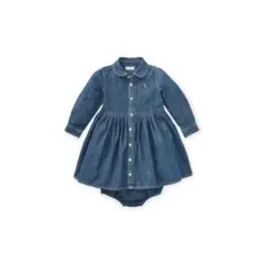 値下げ ポロ ラルフ ローレン デニムワンピース インディゴ 12M