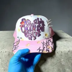 リメイク オリジナル 手描き メッシュキャップ 平成core スタッズ 洗濯