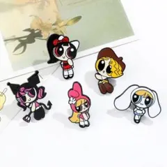 パワーパフガールズ サンリオ ピンバッジ ピンズ 5個セット　5