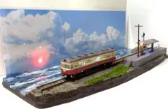 Nゲージ・ジオラマ【海辺の無人駅】　※車両付きですのサムネイル