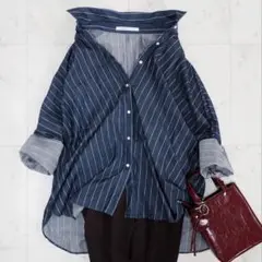 アッパーハイツ ドルマリンスリーブシャツ ネイビー 2way 長袖シャツ