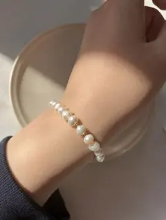 淡水パール　ゴールド　ブレスレット