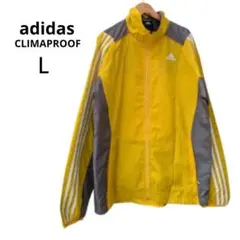 adidas CLIMAPROOF ウインドブレーカー L イエロー 3本ライン