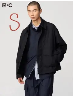 新品未使用　UNIQLO C コットンショートブルゾン　ブラック S