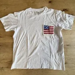 【美品】Arnold Palmer クロシェ国旗ポケットT／ホワイト XSのサムネイル