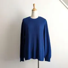 INDIVI　LLサイズ　春ニット　ブルー系　洗える