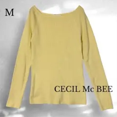 CECIL McBEE セシルマクビー 長袖 リブニットセーター M 黄色