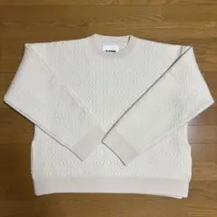JILSANDER ジルサンダー アイボリー リブ編み セーター JIL SANDER - JILSANDER ジルサンダー アイボリー リブ編み セーターの