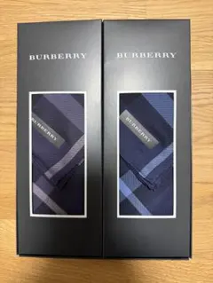 【未使用】BURBERRY チェック柄ハンカチ 2枚セット　箱入り