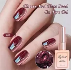 新品　レッドクリスタル　カラーネイル　ジェルネイル　マグネットジェルネイル　美爪