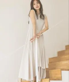 mysty woman ニットドッキングフレンチスリーブワンピース