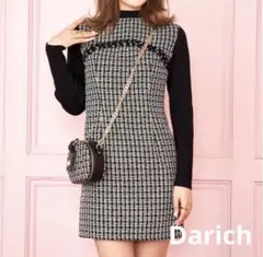 Darich ダーリッチ　ニットドッキングツイードミニワンピース
