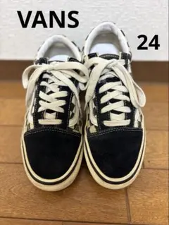 VANS オールドスクール チェッカーフラッグ ブラック×ホワイト 24