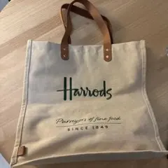Harrods トートバッグ キャンバス ベージュ