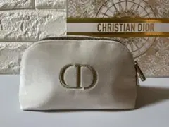 新品未使用　Dior ディオール　ノベルティポーチ　ゴールドジッパー　ホワイト