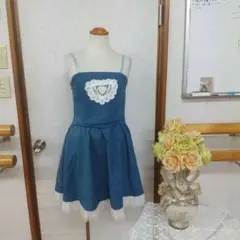 PARK GIRL デニムワンピース フリルレース ウォッシャブル加工 未使用