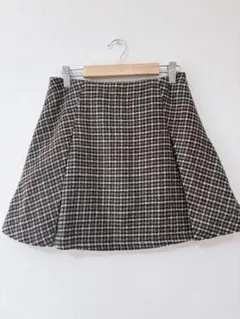 チェック柄フレアミニスカート