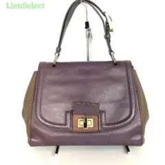 DAKS ハンドバック レザー シボ革 ボルドー ワインレッド ゴールド金具 