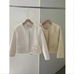 ブラック ノーカラージャケット