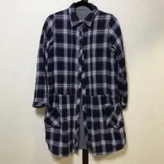 リバーシブルチェック長袖チュニックＬ