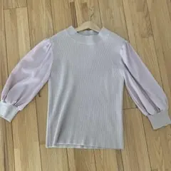 トッコクローゼット　リブ編み　ニット　バルーンスリーブ　トップス　五部袖2way