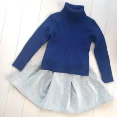[コムサ・デ・モード]ブルーセーター110cmと[コムサイズム]スカートセット